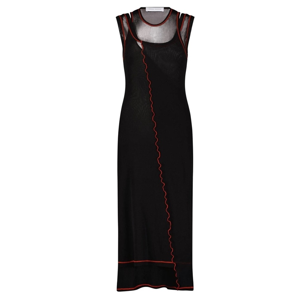 High End Luxury Designer Layered Mesh Sheath, Marina Moscone - Picture 2 of 2